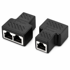Переходник на RJ45 на 2 порта желтый