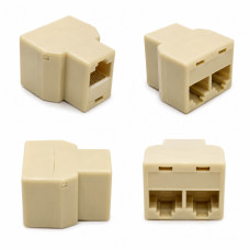 Переходник на RJ45 на 2 порта желтый